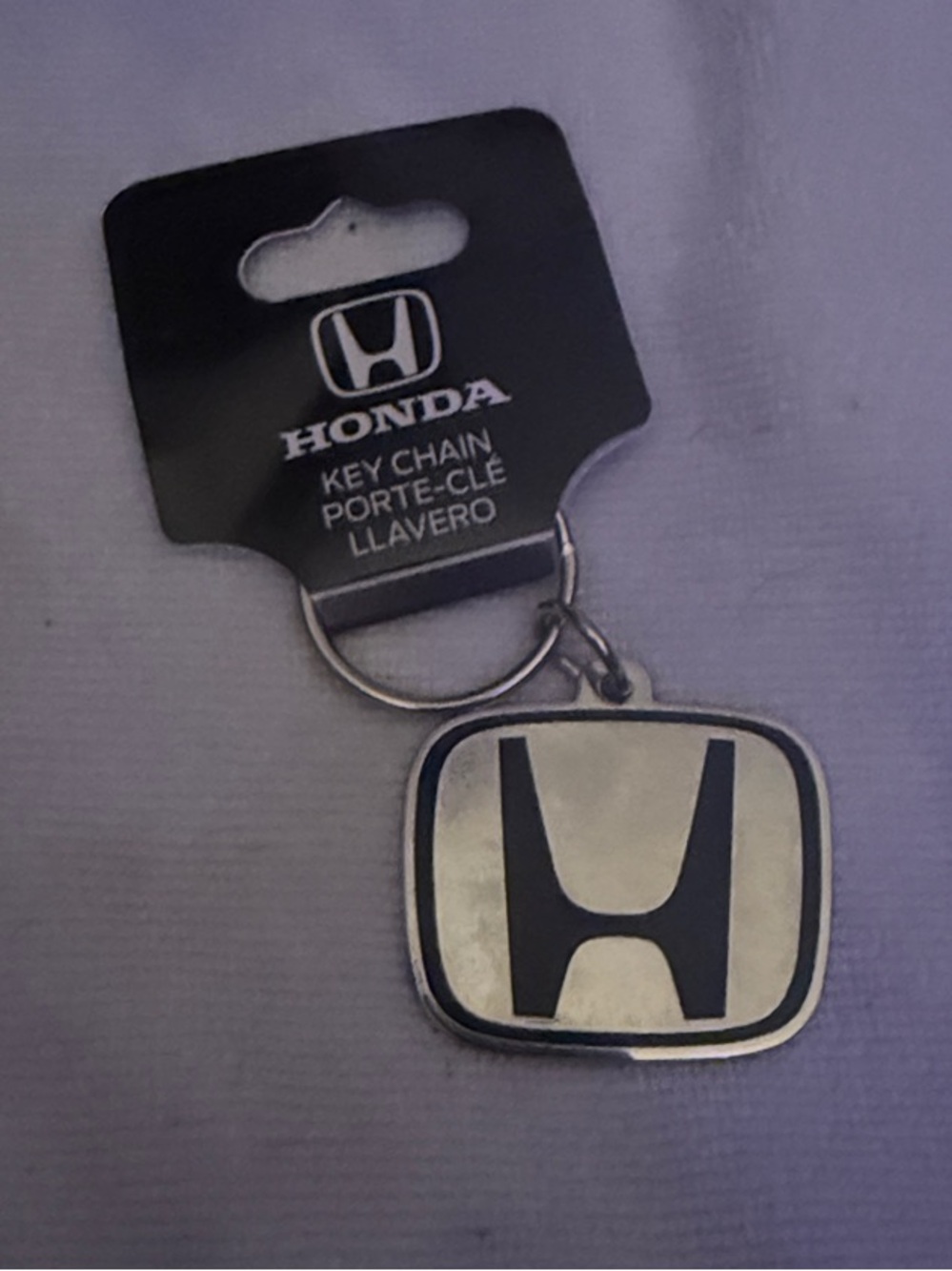 Honda Silver & Black Metal Logo Key Chain - Men Accessories Key & Card Holders